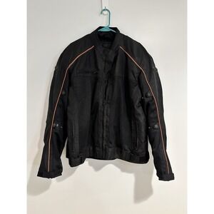 Custom Bilt Men XL Black Motorcycle Jacket Biker‎ Moto Racing Padded Y2K